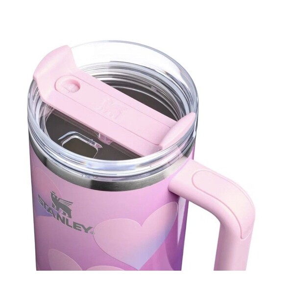 Stanley Valentine’s Day Powder Pink Heart 40oz H2.0 FlowState Quencher Tumbler - Picture 9 of 9